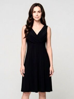 Evan Picone Black Evening/Cocktail Midi Dress Size 16